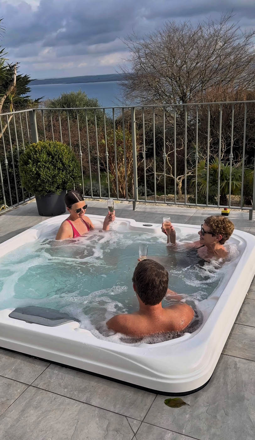 Mum, luke and I in the hot tub